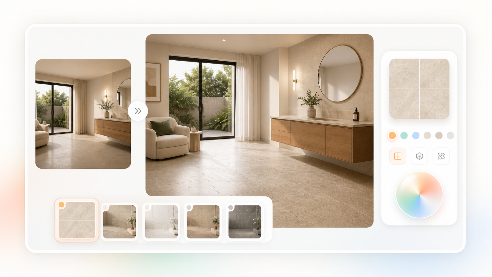 Tile in Room visual workflow preview